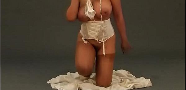  Danica Collins (Donna Ambrose) in silk lingerie striptease